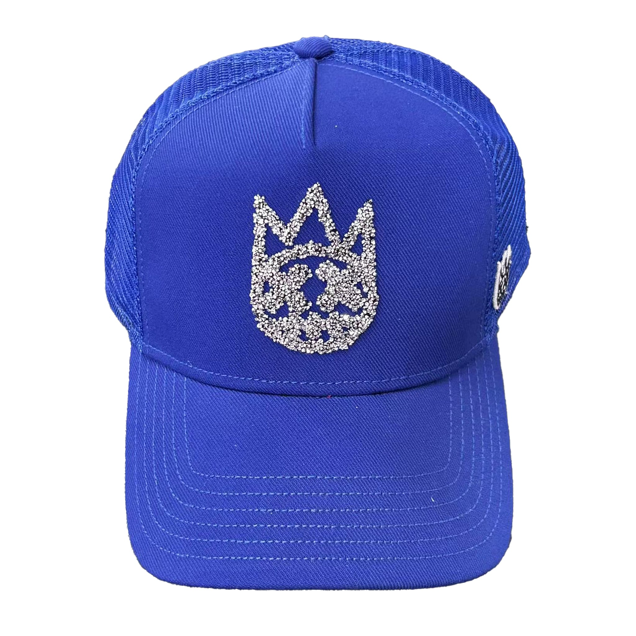 Cult's Crystal Logo Mesh Back Trucker Hat in Blue