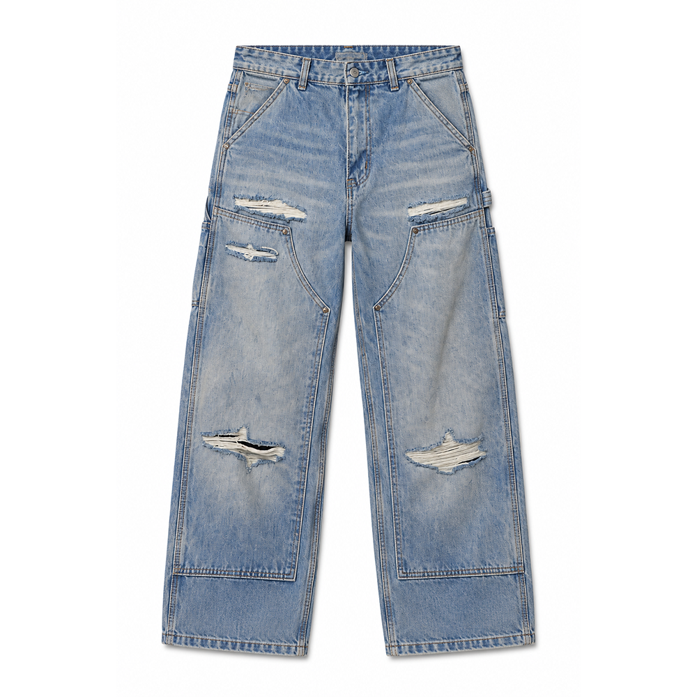 MNML Ultra Baggy Distressed Work Denim