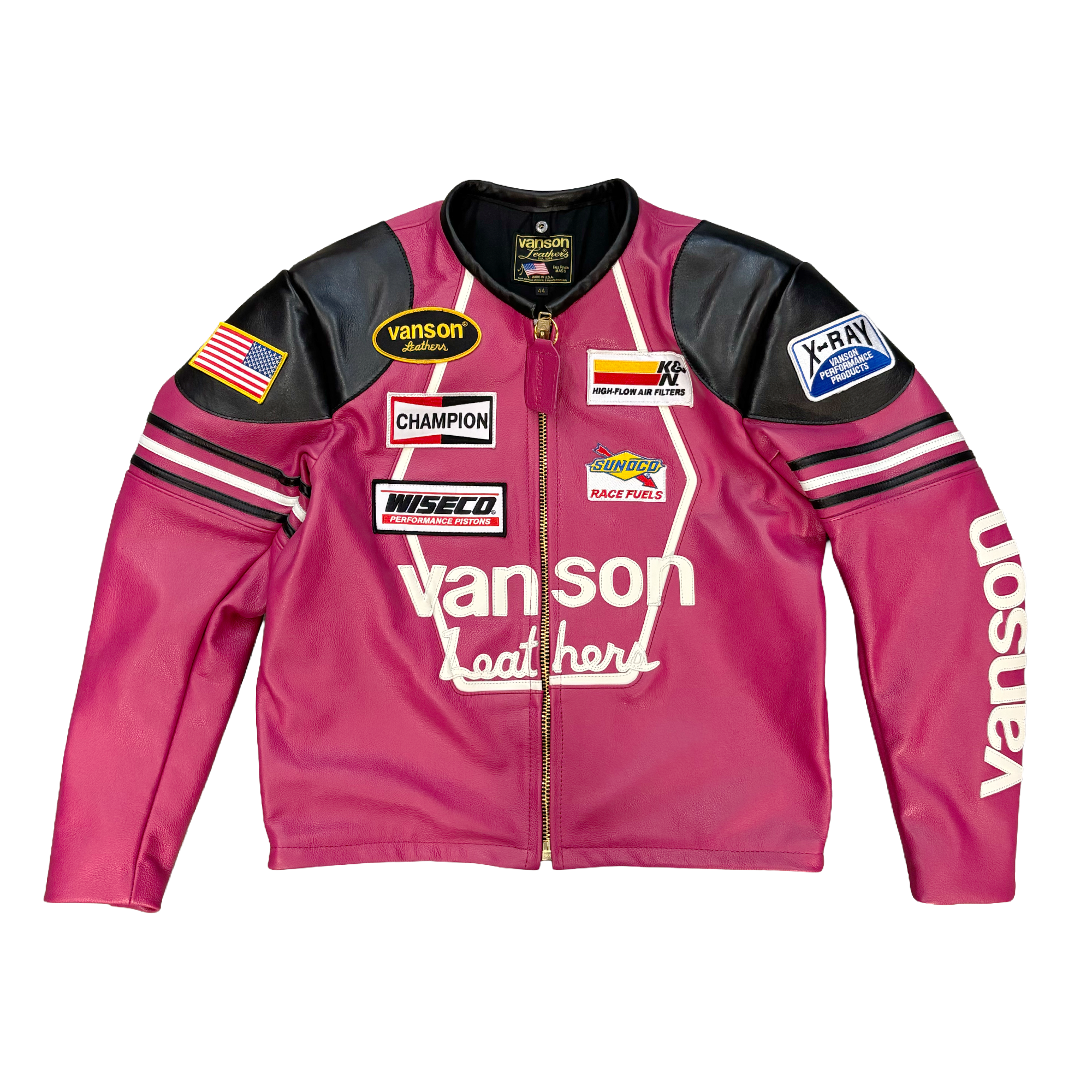 Vanson Leather Motorcycle Jacket Fuchsia