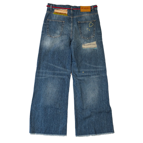 Marni Stonewashed Organic Blue Denim With Mohair