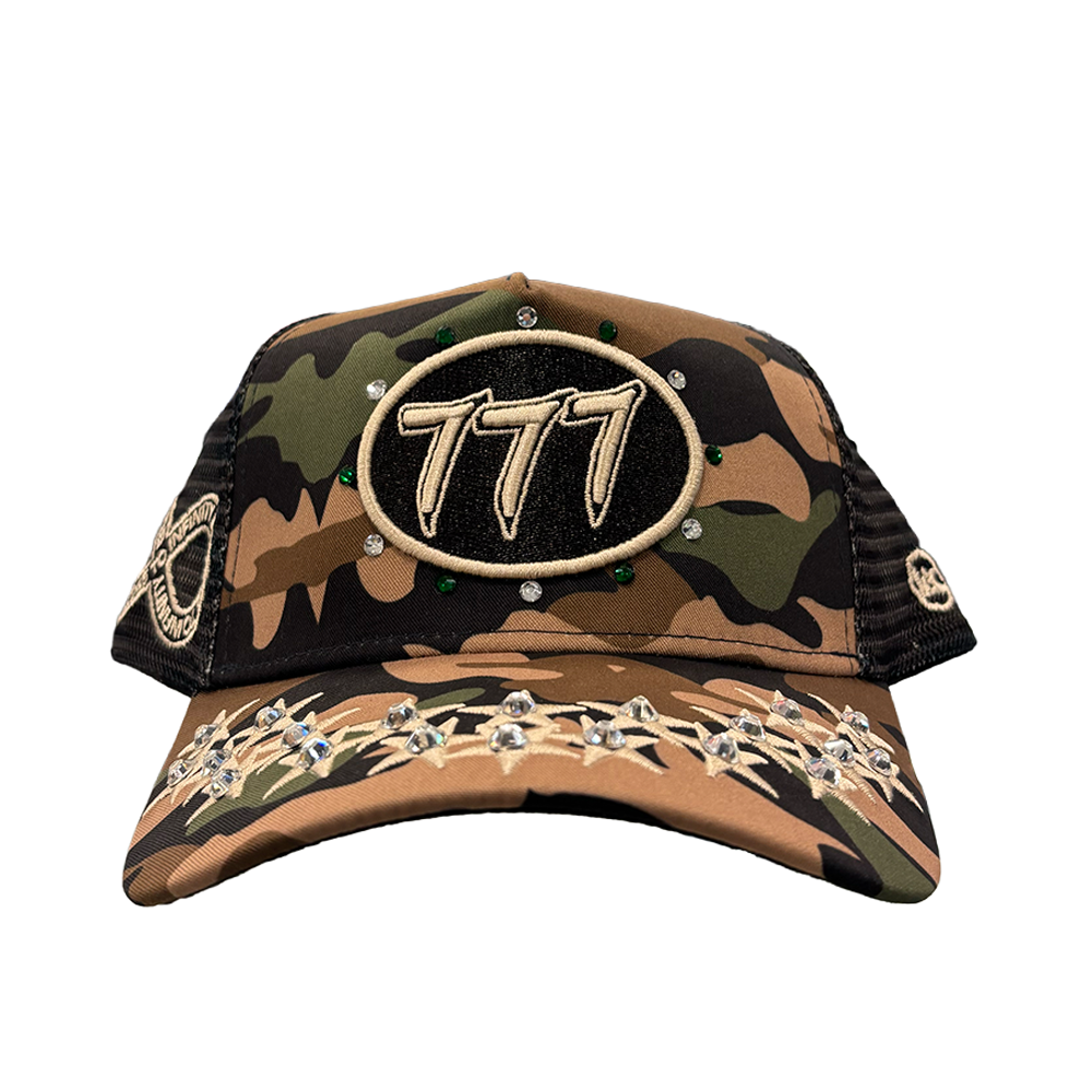 Hudson Diamond 777 Camo Woodland Trucker Hat