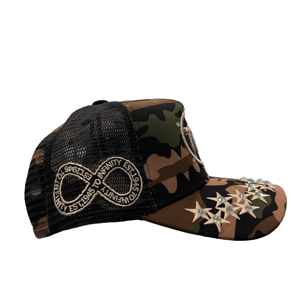 Hudson Diamond 777 Camo Woodland Trucker Hat