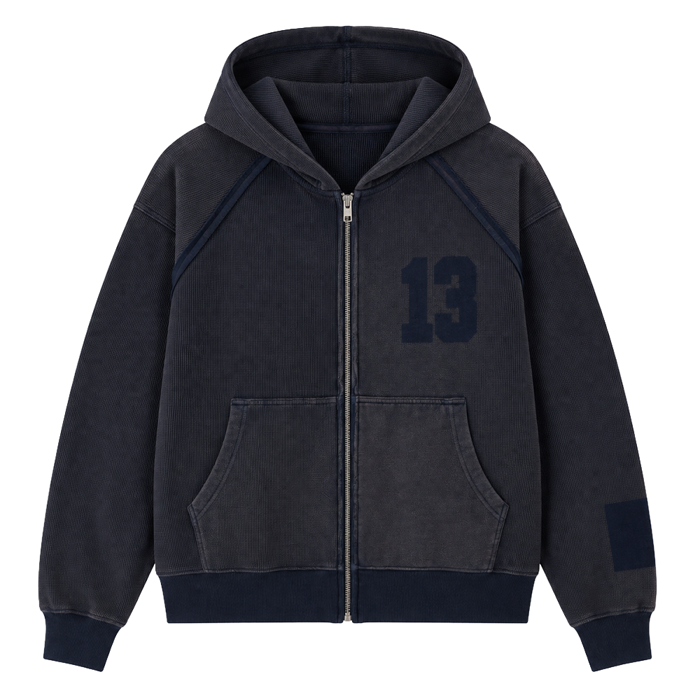 MNML Half & Half Zip Up Hoodie