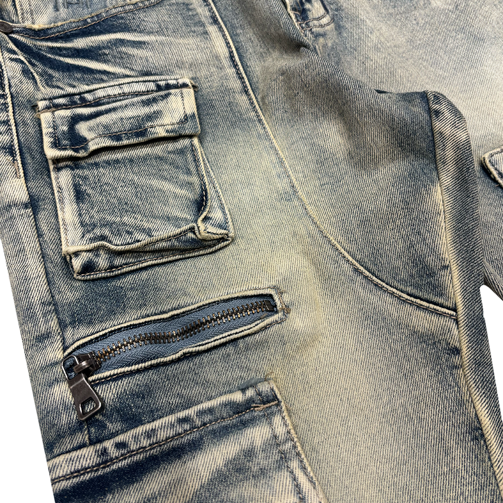 Gunzinii Demin Pant Black Light Blue