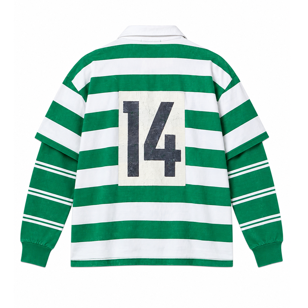 MNML Striped Layered L/S Polo Shirt
