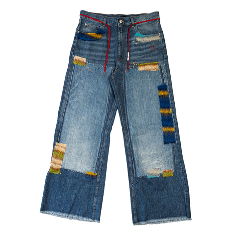 Marni Stonewashed Organic Blue Denim With Mohair