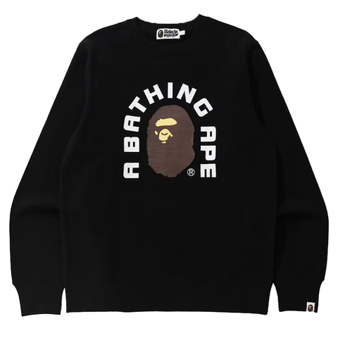 Bathing Ape Black College Crewneck