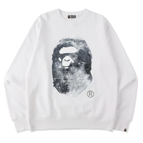 Bathing Ape White Moon Crewneck