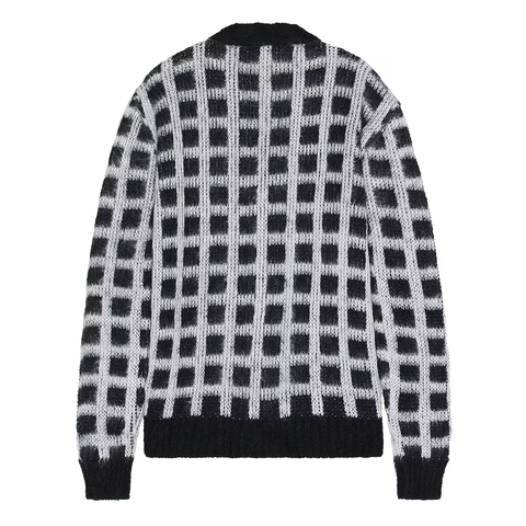 Marni Black Checked Mohair Cardigan